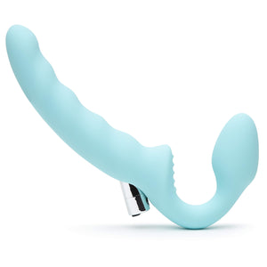 Lovehoney Strapless Strap On Vibrating Dildo - Flexible 7 Inch Dildo for Women - Curved Rippled Shaft for G-Spot Stimulation - R