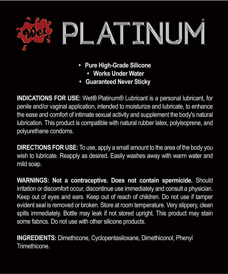 Wet Hybrid Luxury Water / Silicone Blend Based Lubricant 4Oz