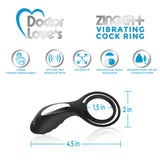 Doctor Love Zinger+ Vibrating Rechargeable Cock Ring Black