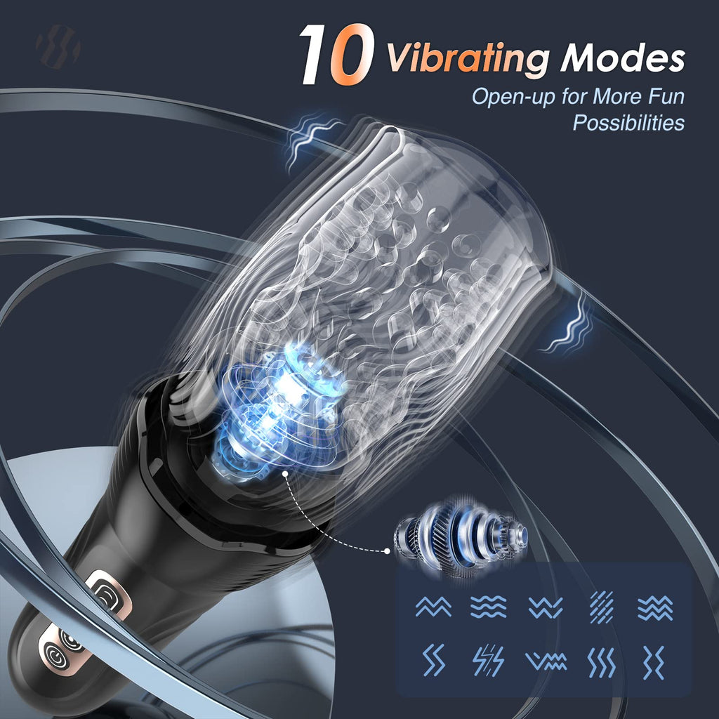 Automatic Male Masturbator Sex Toys, Uoffile Male Sex Toy with 5 Thrusting & Rotating & 10 Vibrating Modes, Adult Toys Men Mastu
