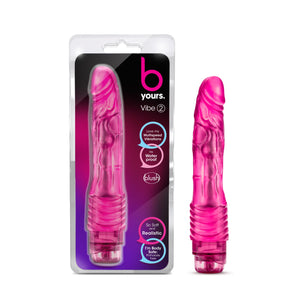 Blush B Yours Vibe #2 - Soft Realistic Multispeed Vibrating Dildo - 9 Inch Long - Slim 1.5'' - Flexible Shaft Conforms To Your B