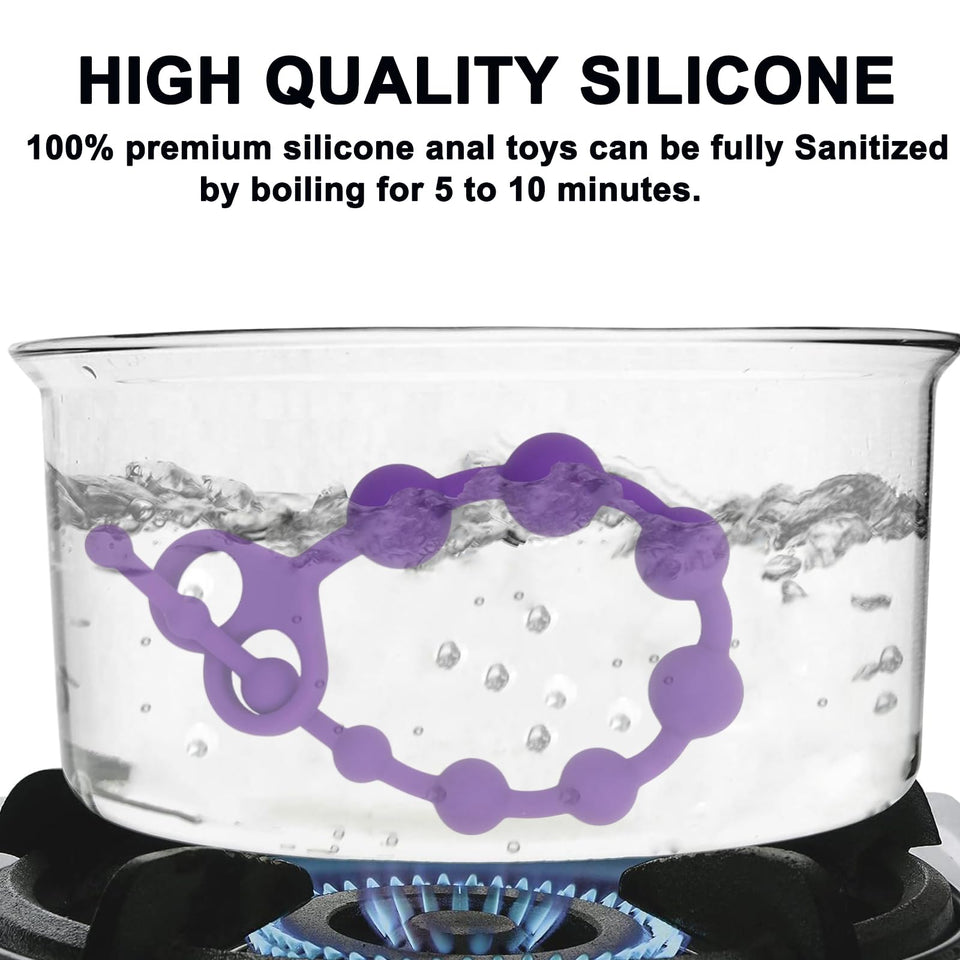 Anal Beads Anal Toys Sex Toy Silicone Anal Butt Plug Silky Smooth Prostate Massage Stimulator Anal Trainer Flexible 10 Balls Ana