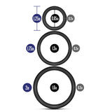 Performance - 3 Pack Male Enhancement Silicone Penis Cock Ring Erection Enhancing C-Rings Set - 3 Sizes