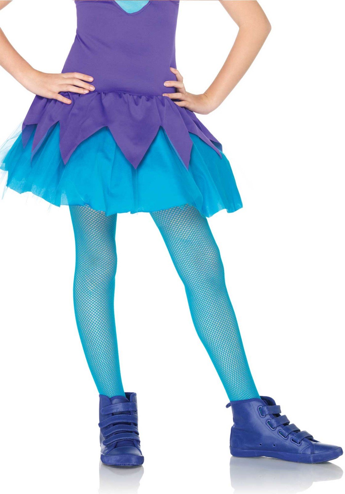 Girls Fishnet X-Large Neon Blu