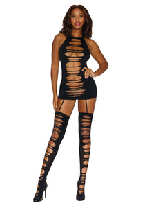 Dg Halter Garter Dress Blk Os