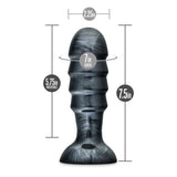 Blush Jet Bruiser  7 12 Inch Oversized Ridged Probe Medium Tapered Ribbed Lock On Harness Compatible Sex Toy For Partner Play