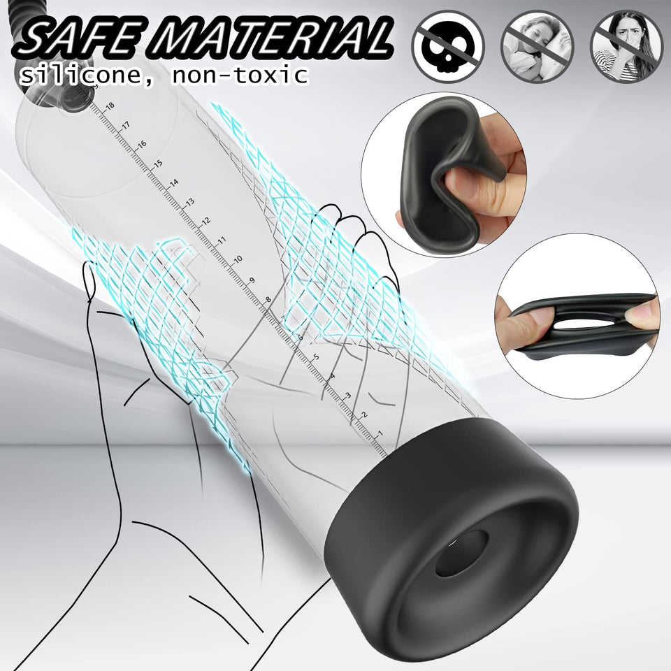 Vacuum Penis Pump, Manual Penis Enlarger for Male Erection & Enhancement, Sex Toys for Men,Penis Massage & Stimulation Device wi
