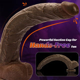 17.7 Inch XXL Black Realistic Monster Dildo, Extra Long Huge Anal Dildo with Suction Cup for Hands-Free Deep Play, Adult Sex Toy