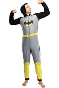 DC Comics Justice League Superhero Matching Family Costume Pajamas Union Suit (Mens, Batman, L/XL)