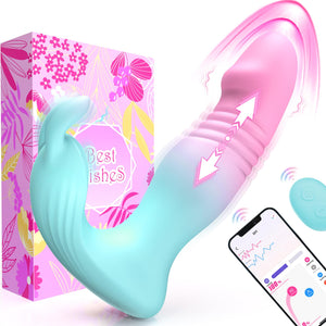 diafabsvg Wearable Vibrator for Womens Sex Toys - 3IN1 Double-Ended Dildos App Remote Vibrators with 9 Vibrating Bunny & 9 Thrus