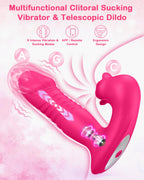 Rose Sex Toys for Women Sucking Vibrator Thrusting Dildo -Upgraded Sex Toy with 9 Sucking &Thrusting Vibrating Dildos,G Spot Cli