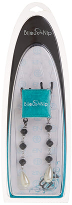 Bijoux De Nip Nipple Clamp Short Tweezer Black Beads Pearl Drop