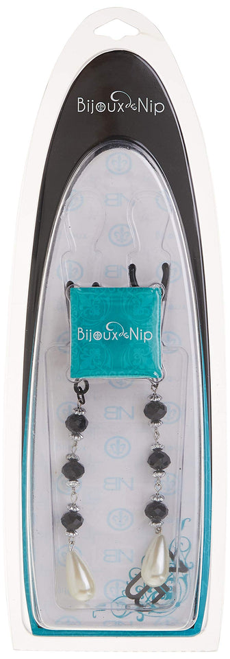 Bijoux De Nip Nipple Clamp Short Tweezer Black Beads Pearl Drop