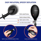 New Silicone Inflatable Anal Plug with Solid Shaft in The Center Body-Safe Silicone Anal Balloon Pump with Quick-Release Valve R