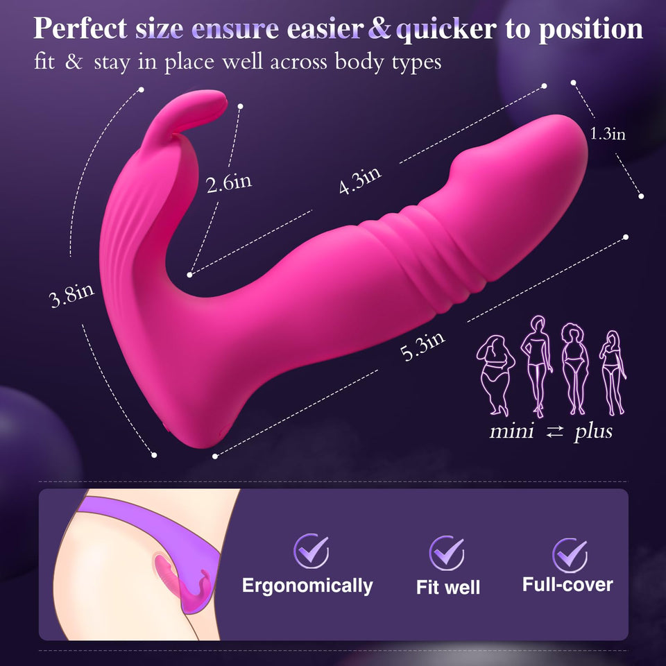 Wearable Vibrator for Women Sex Toys - 3IN1 App Remote Control Vibrator Wearable, Adult Toys with 9 Bunny Vibrators & 9 Thrustin