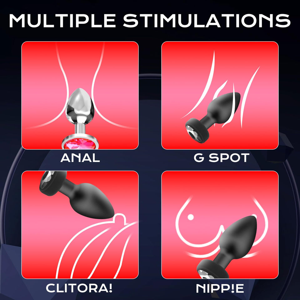 Anal Plug Adult Sex Toy with 2Pcs Butt Plug,Remote Control Vibrator with 10 Vibrating Modes, Male Sex Toys for Men Women and Cou