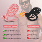 Male Cock Cage Chastity Device - UTIMI Lightweight Plastic Chastity Cage for Man Penis Exercise 3D Printed Pink Large Adult Sex
