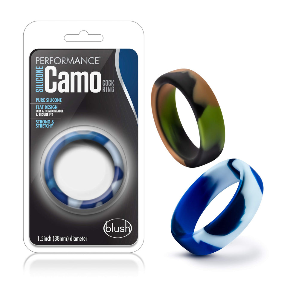 Performance Silicone Camo Cock Ring Blue Camoflauge
