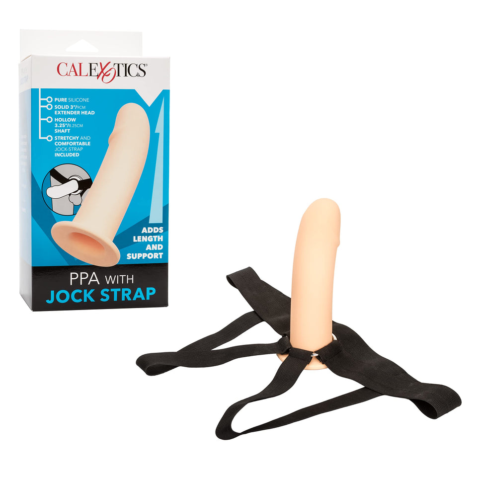Calexotics 3 Inch Ppa With Jock Strap - Male Extension Penis Enhancement Sleeve With Support Ring - Sex Toys For Men And Couples