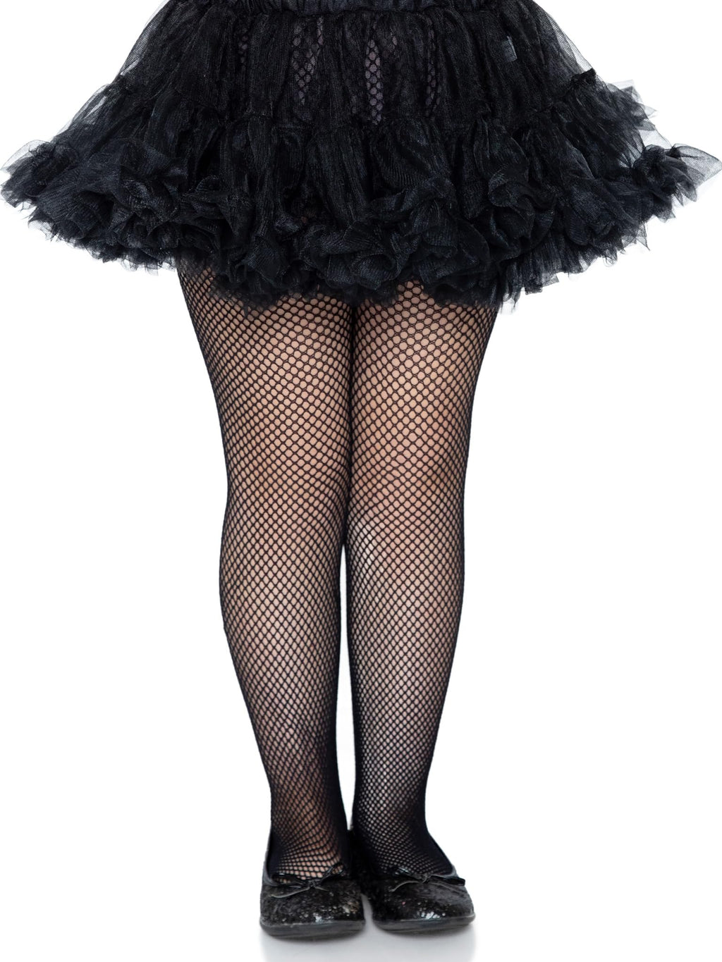 Leg Avenue Girls' Fishnet Tights, Black, Large