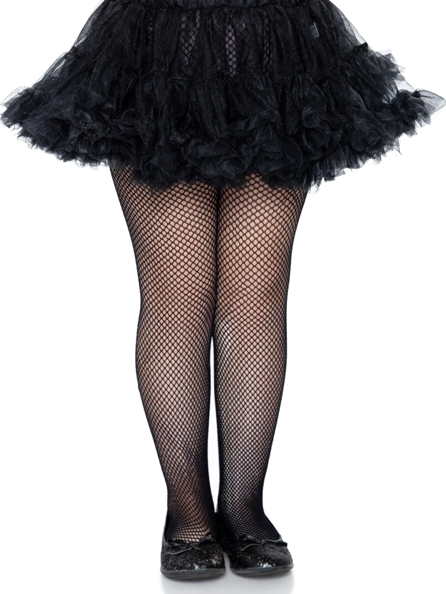Leg Avenue Girls' Fishnet Tights, Black, Large