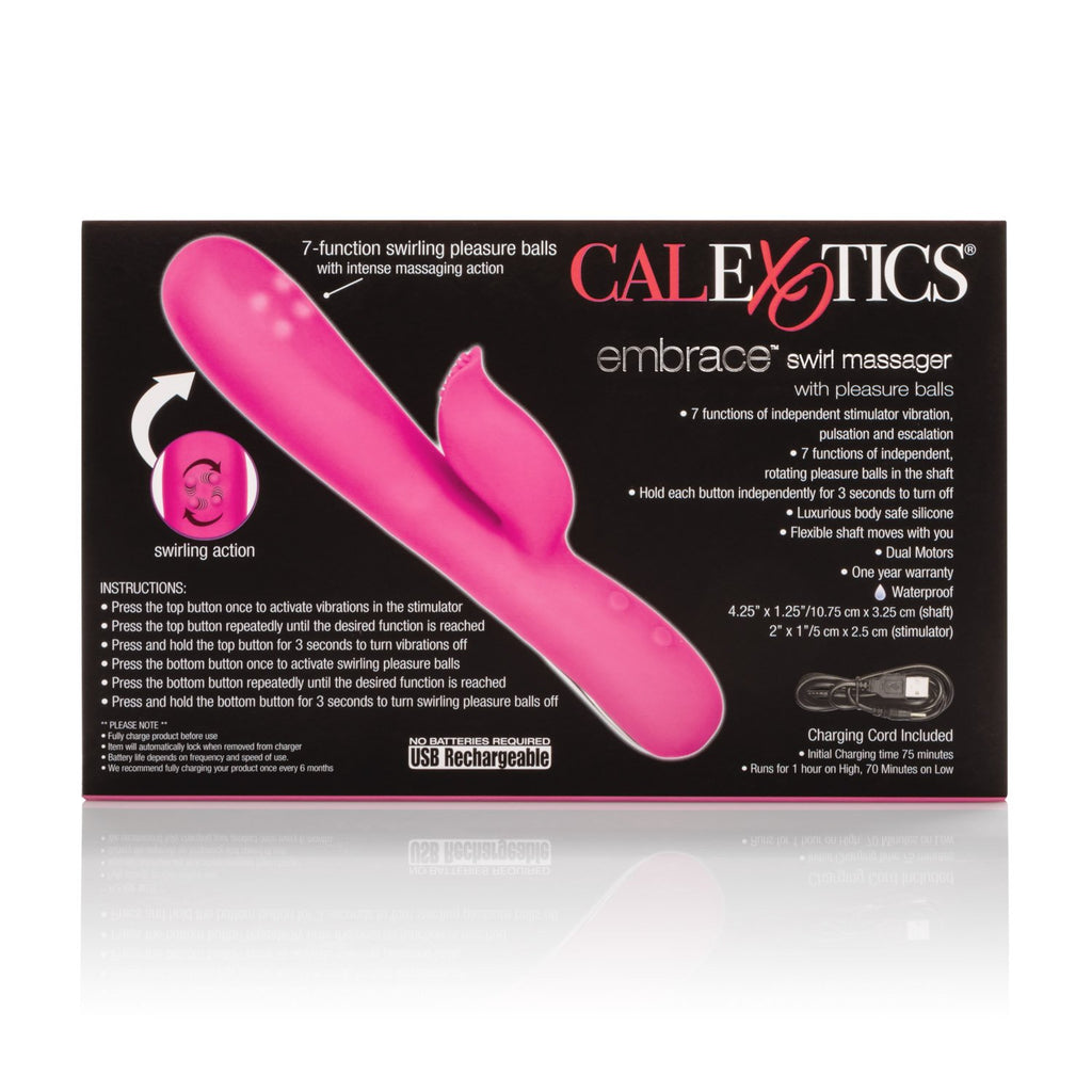 Calexotics Embrace Swirl Massager - Waterproof Vibrator Toys For Couples - Adult Sex Clitoral G Spot Massager - Pink