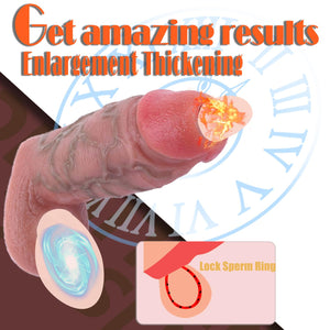 Silicone Soft Male Enlarge Penis Sleeve Cock Ring Extender,Adult Reusable Open End Male Penis Cuff Hollow Dildo,Men Dick Enlarge