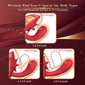 G Spot Vibrator with Tongue Licking Clitoral Stimulator, Women Adult Sex Toys, Flexible Female Clitoris Vibrators with 10 Lickin