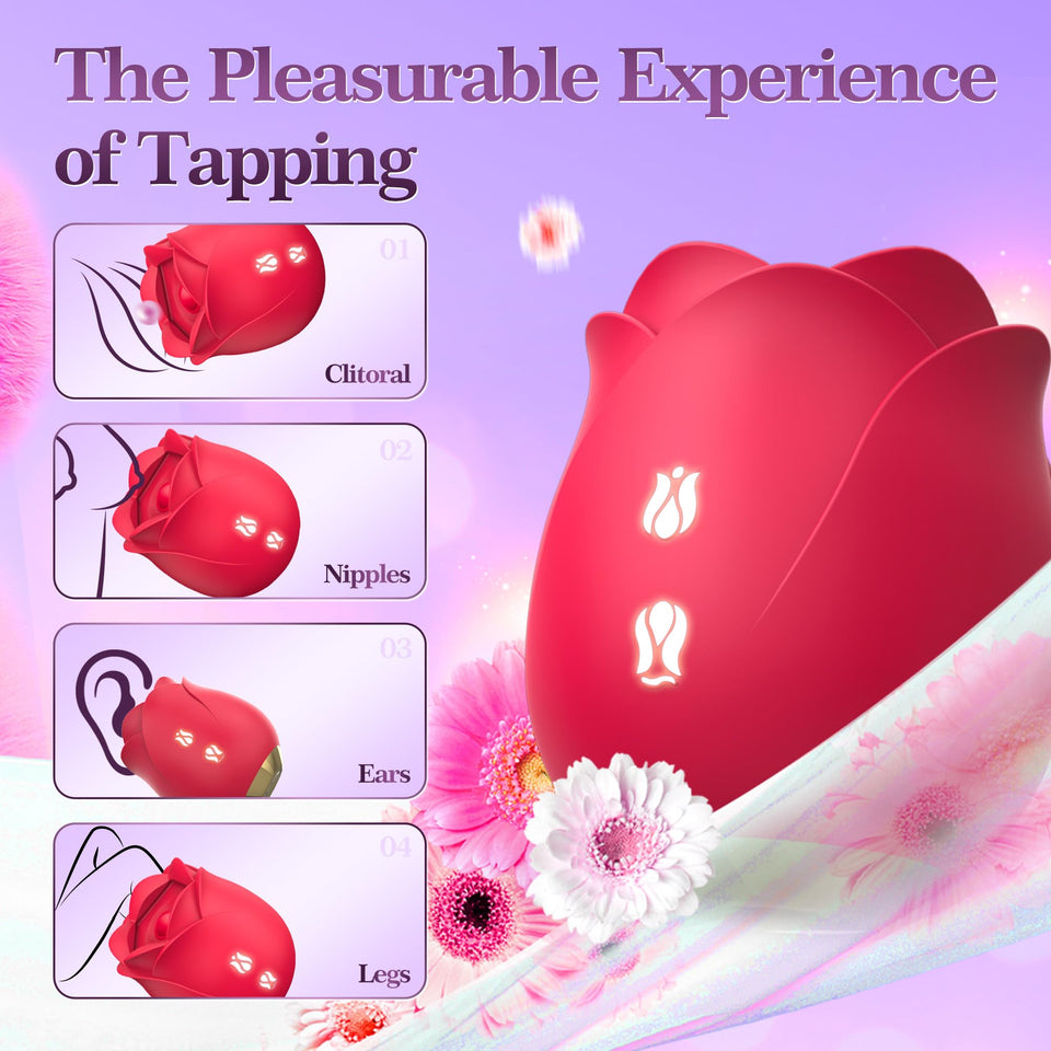 Vibrator Adult Sex Toys for Women - Neworld 2IN1 Flapping Vibrator Rose Sex Toy, 9 Tappling & Sucking Adult Toys, Anal G spot Cl