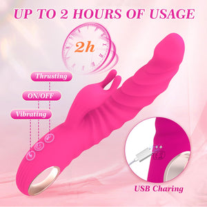 Thrusting Vibrator Sex Toy Rabbit Thrusting Dildo with 3 Thrusting 10 Vibration & 3 Wiggling Sex Novelties Vibrador Sexual Vibra