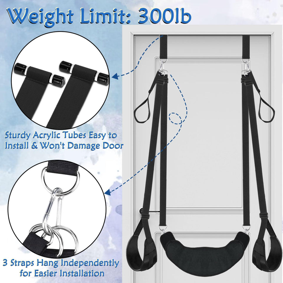 Sex Swing Bondage Restraints BDSM Toys, Selver 2 in 1 Door Sex Swing & Thigh Sling with Adjustable Straps, BDSM Kit Couples Toys