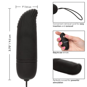 CalExotics Silicone Remote Ridged G Vibrator - Waterproof Sex Toys for Couples - 12 Vibe Function - Adult Vibe Egg Massager - Bl