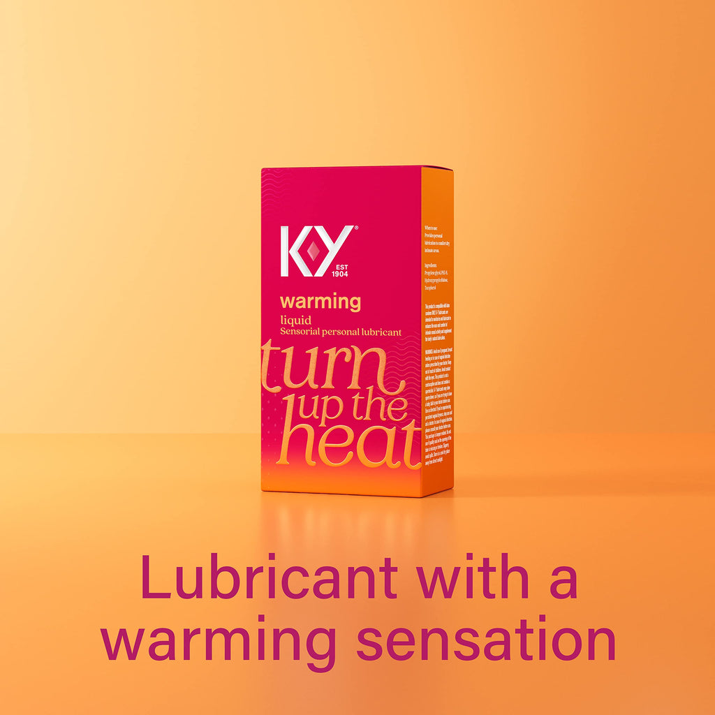 K-Y Warming Liquid Lube, Sensorial Personal Lubricant, Glycerin Based Formula, Safe to Use with Latex Condoms, For Men, Women an