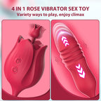 Sex Rose Toys Clitoral Vibrators - MOMONII Adult Toy 3 in 1 G Spot Vibrator Dildo with 10 Thrusting Vibrating +10 High-Frequency
