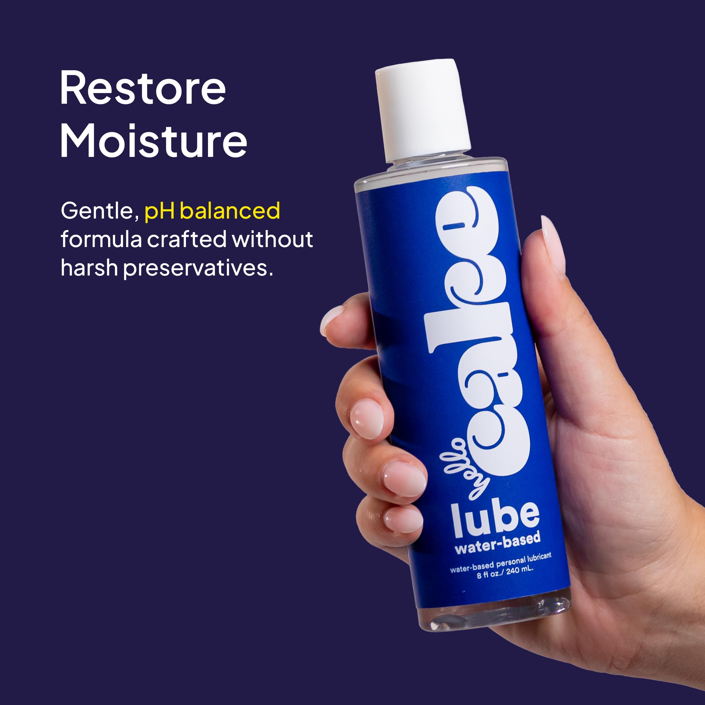 Hello Cake Water-Based Personal Lubricant - pH-Balancing Lube - Non-Sticky, & Long-Lasting Glide for Men, Women, and Couples, 8