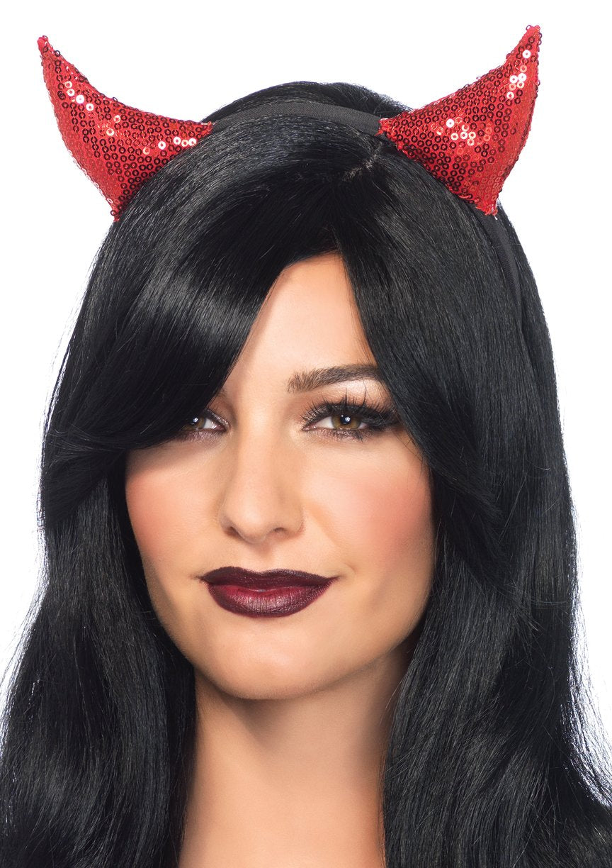 Sequin devil horns