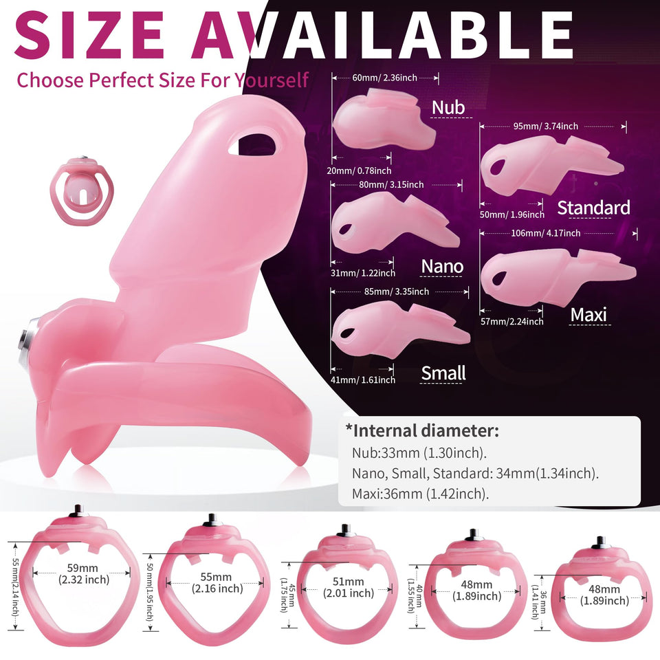 FYJENNICC HT-V5 Male Chastity Cage - Lightweight Resin Male Chastity Cage with Click&Lock Key | Ergonomic Design| Bondage Gear &