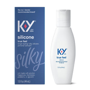 Silicone Lube K-Y True Feel 1.5 Fl Oz, Deluxe Personal Lubricant For Couples, Men, Women, Pleasure Enhancer,? Vaginal Moisturizer, Hormone & Paraben Free, Latex Condom Compatible, Safe For Anal Sex