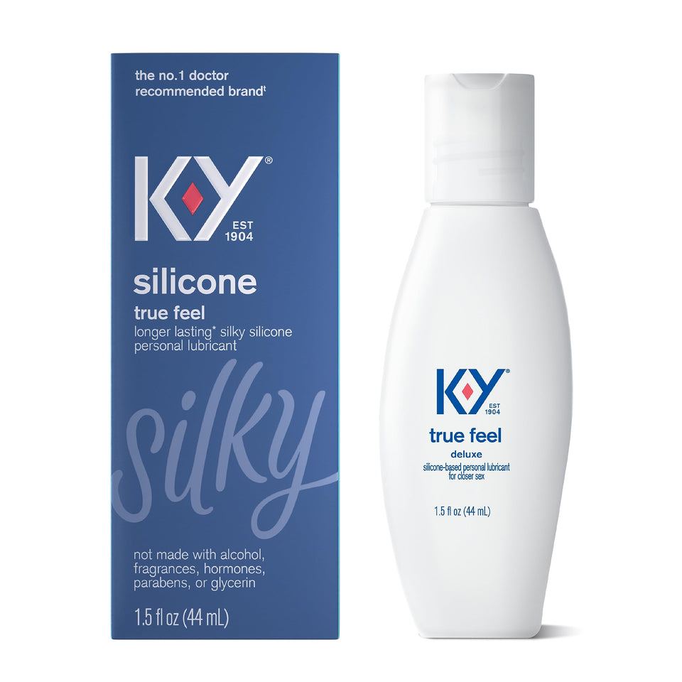 Silicone Lube K-Y True Feel 1.5 Fl Oz, Deluxe Personal Lubricant For Couples, Men, Women, Pleasure Enhancer,? Vaginal Moisturizer, Hormone & Paraben Free, Latex Condom Compatible, Safe For Anal Sex