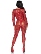 Laser Cut Metallic Catsuit.