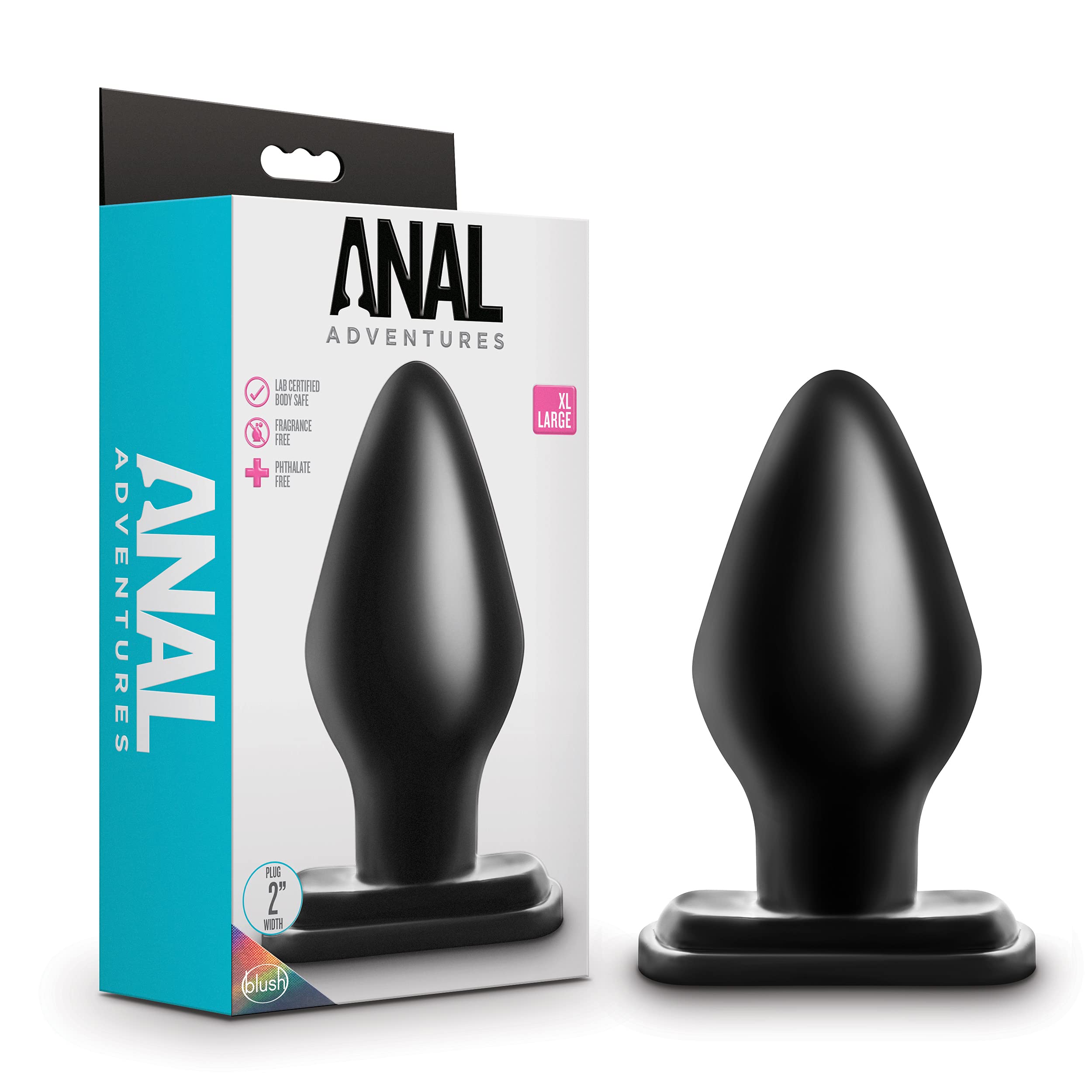 Blush Anal Adventures 5.25 XL Butt Plug - Soft Tapered Tip & Stay-Put Base for Anal Stretching & Exploration, Non-Porous PVC, Co