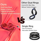 Vibrating Cock Ring with Rose Clitoral Stimulator Testicle Massager, Pleasure Penis Ring Vibrator Couples Adult Sex Toys for Men
