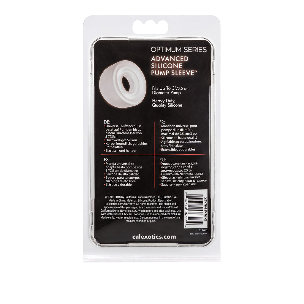 CalExotics Advanced Silicone Pump Sleeve - Male Penis Pump Comfort Ring Accessory - 3 inch - Clear
