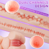 Male Masturbator Sex Toys for Men - 2 in 1 Pocket Pussy Sex Dolls for Men Male Stroker with Realistic Vagina Tight Anus, Plump a
