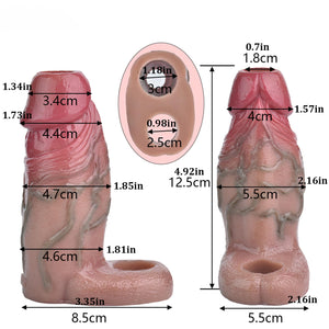 SOODAY Male Dildo Sleeve Silicone Penis Sleeve with Cock Ring, Realistic Penis Enlarger Sleeve Men Penis Cover, Soft Penis Enlar