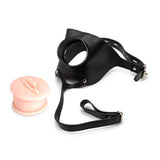 BELSIANG Oral Sex Mouth Gag,Large Model PU Leather Locked Mouth Gags Muzzles (Black, Large)