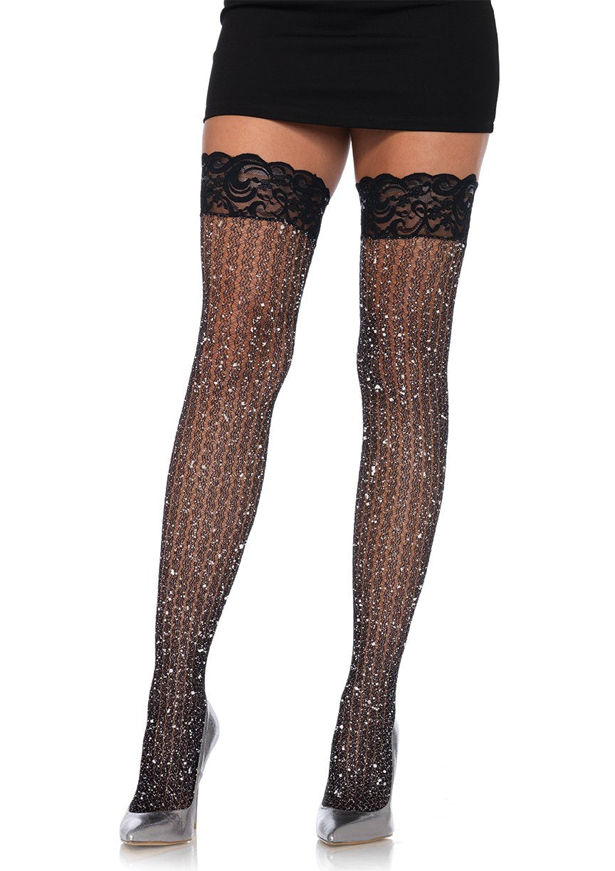 Stay Up Lace Top Lurex Cable N