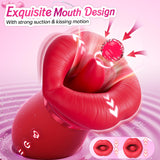 Vibrator Adult Sex Toys for Women - Sovokn 5IN1 Mouth Sucking Vibrator Rose Sex Toy, 10 Tongue Licking, 3 Auto & 1 Manual Suckin