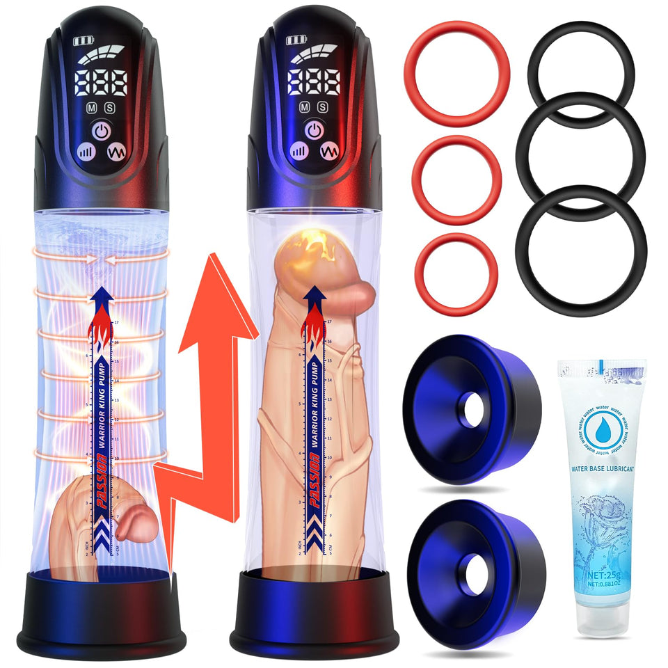 Male Sex Toys Penis Pump, Automatic Penis Enlargement Pump with 4 Pressure Settings & 4 Suction Modes for Men Erection Training