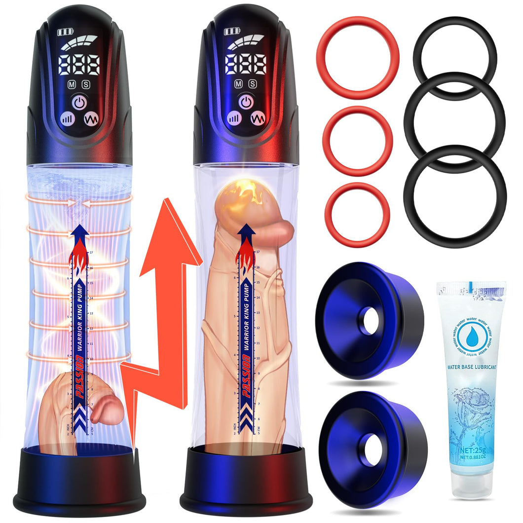 Male Sex Toys Penis Pump, Automatic Penis Enlargement Pump with 4 Pressure Settings & 4 Suction Modes for Men Erection Training